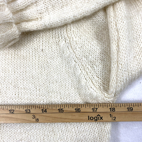 Tangents Mohair Blend Cardigan Sweater Womens XL Beige Collared Long Sleeve - Picture 6 of 8